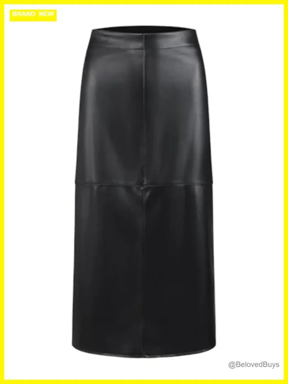 Faux Leather High Waist Pencil Skirt Midi Side Zip Work Office